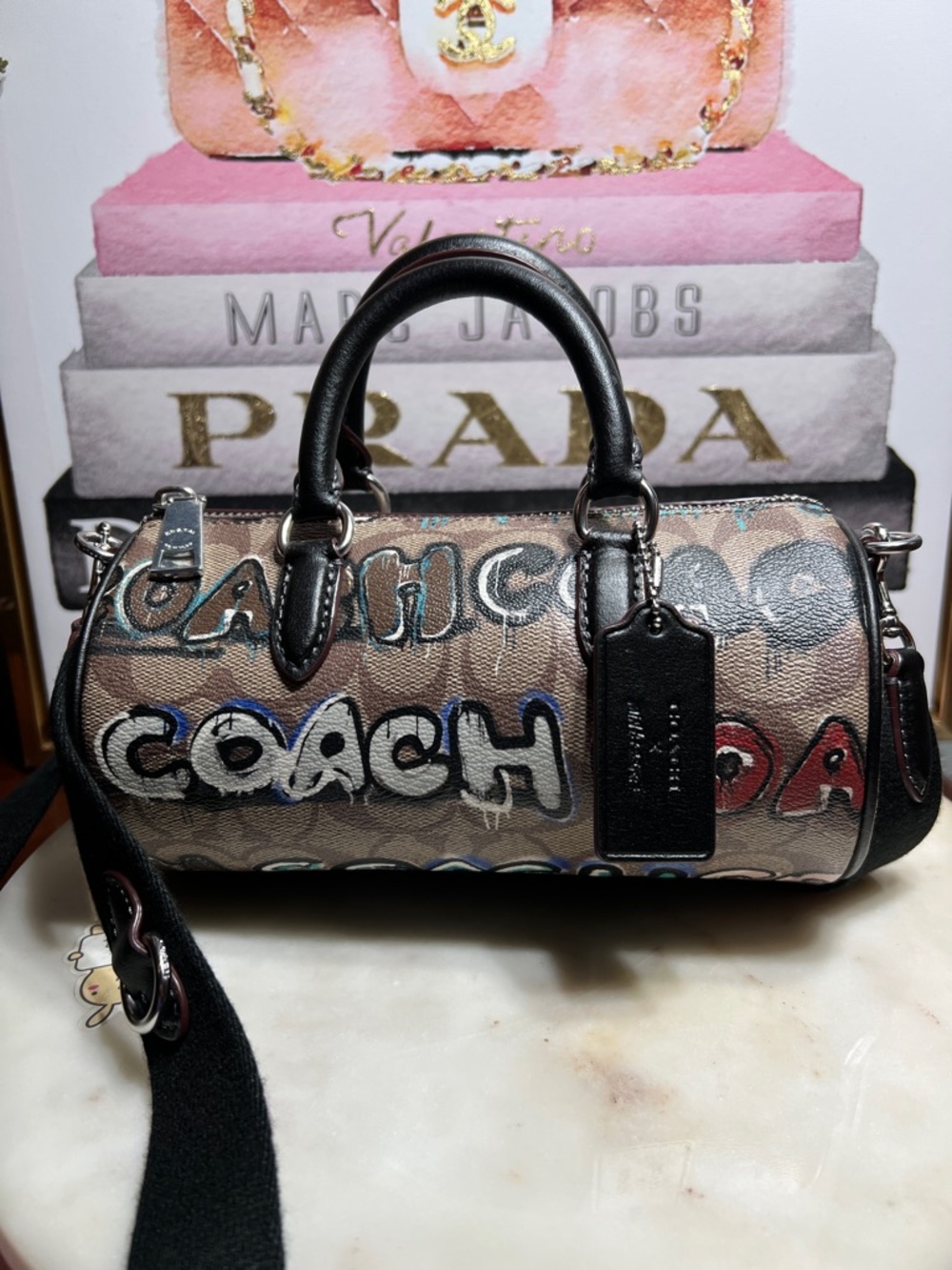 Coach x Mint + Serf Lacey Crossbody Purse in Signature Canvas Khaki Multi - Picture 4 of 14